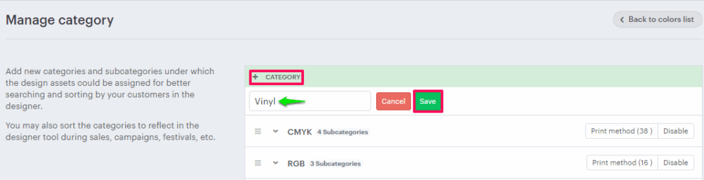 How to Create a Category and Subcategory for the Printable Colors ...